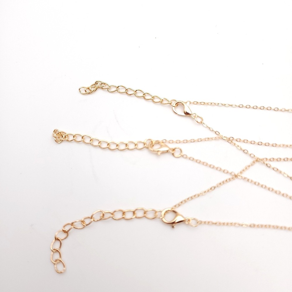 Gemini Layered Necklace Set Gold Zodiac Constellation 3pc - Picture 2 of 2